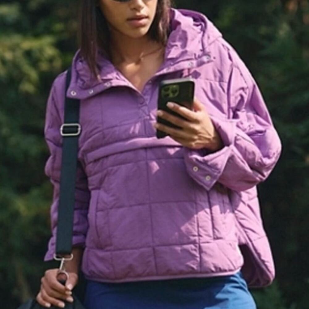 Free People Movement Pipa Packable Pullover Jacket Women’s Large Purple Vibrant